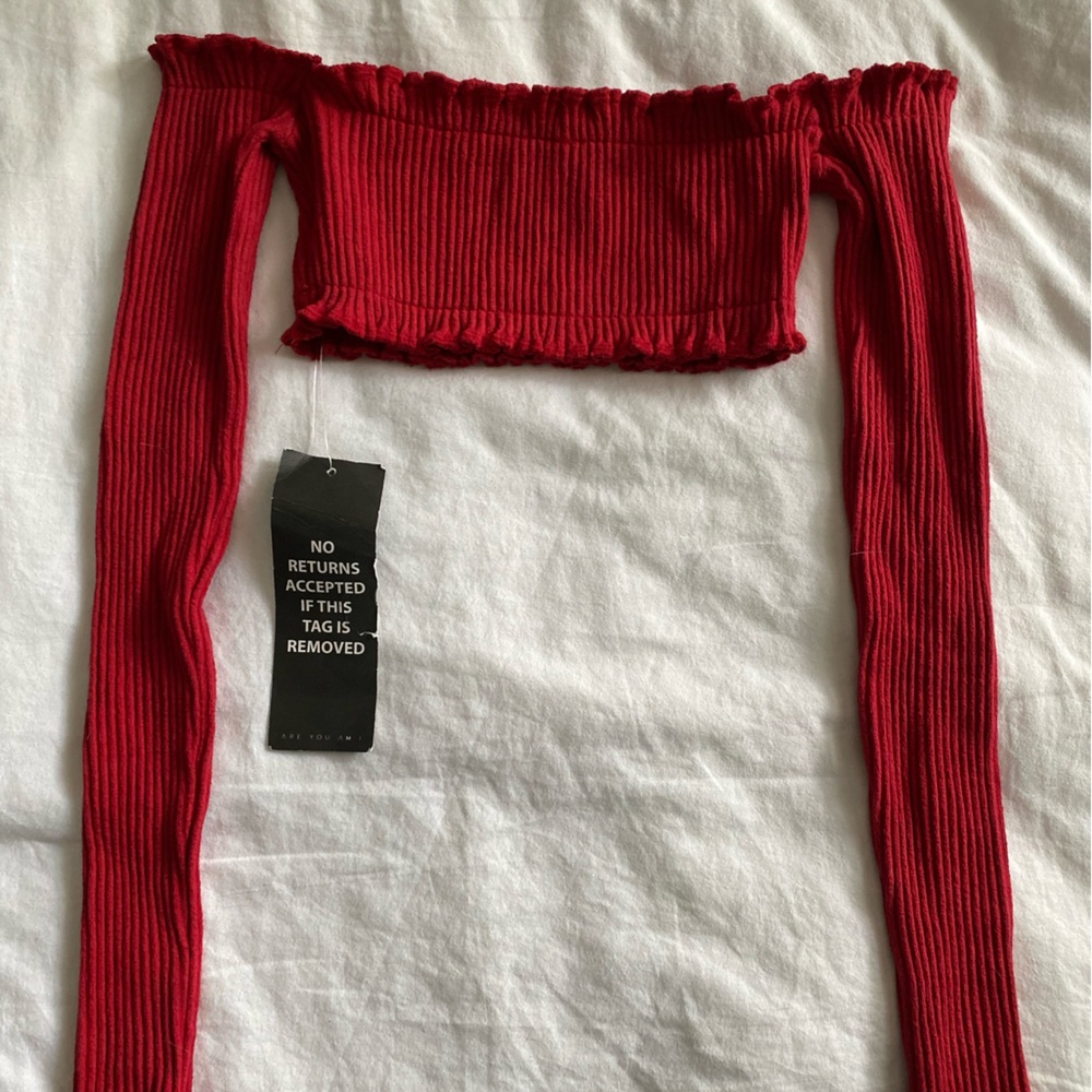 Are you am I Tiiiu - long sleeve crop top NWT